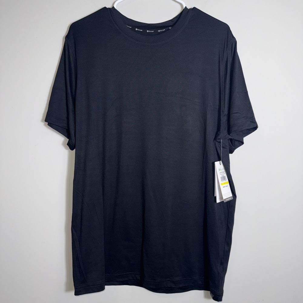 Gaiam‎ Mens Everyday Basic Crew Neck TShirt Black Slim Fit Gym Activewear Sz L